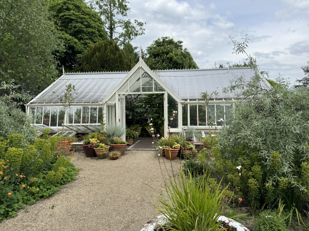 A path leading up the large greenhouse in Belvedere.